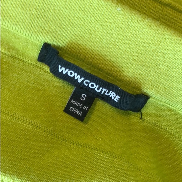 WOW COUTURE lime green grey color block tube dress - Picture 3 of 3